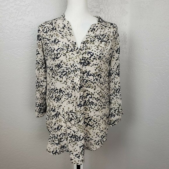 Amour Vert 100% Silk Tunic Top High Low Popover - Picture 2 of 8